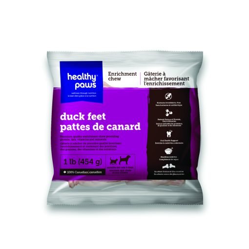 Healthy paws enrichment raw duck feet 1 lb