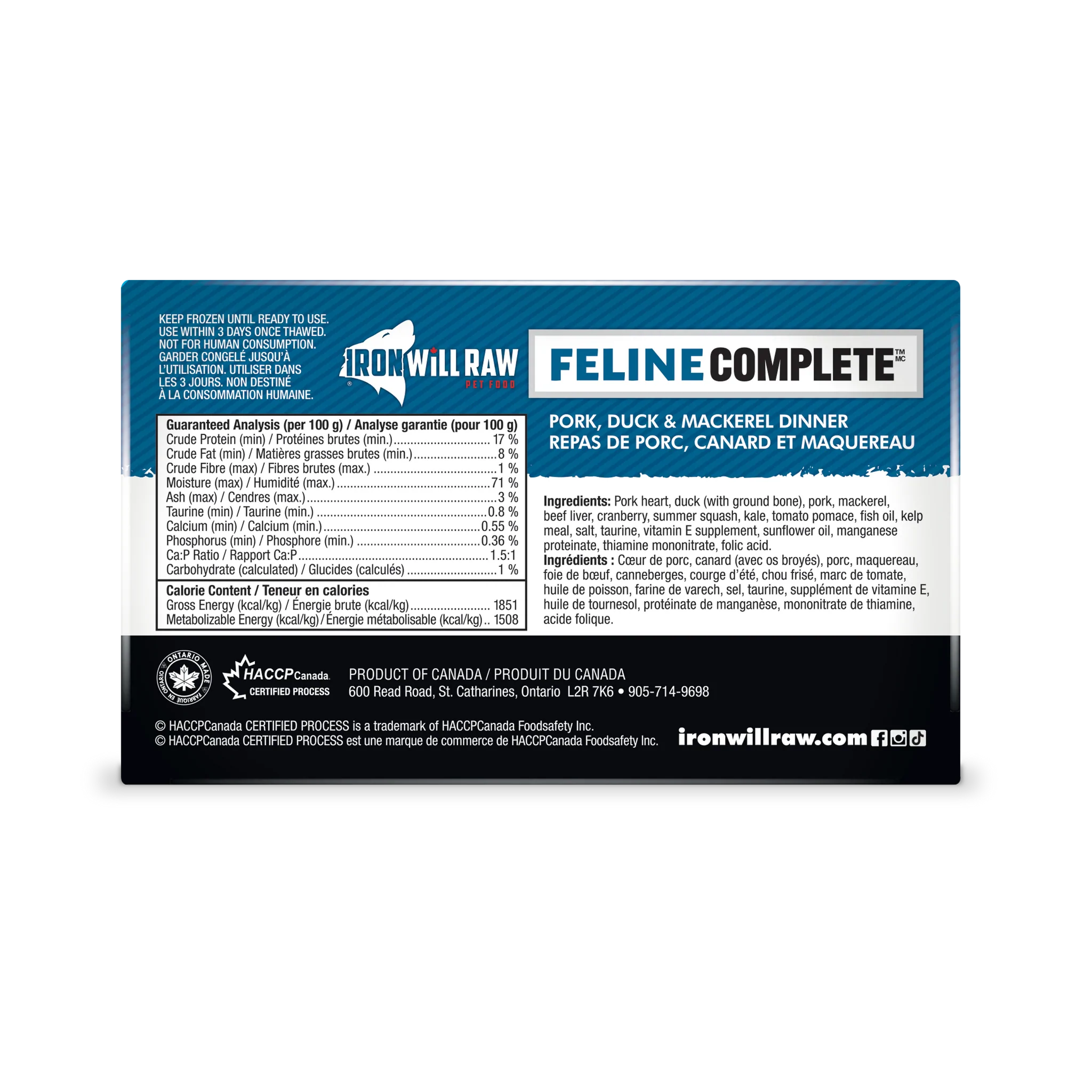 Feline Complete- Pork Duck Mackerel - Iron Will 4 Feline complete- pork duck mackerel - iron will - image 4